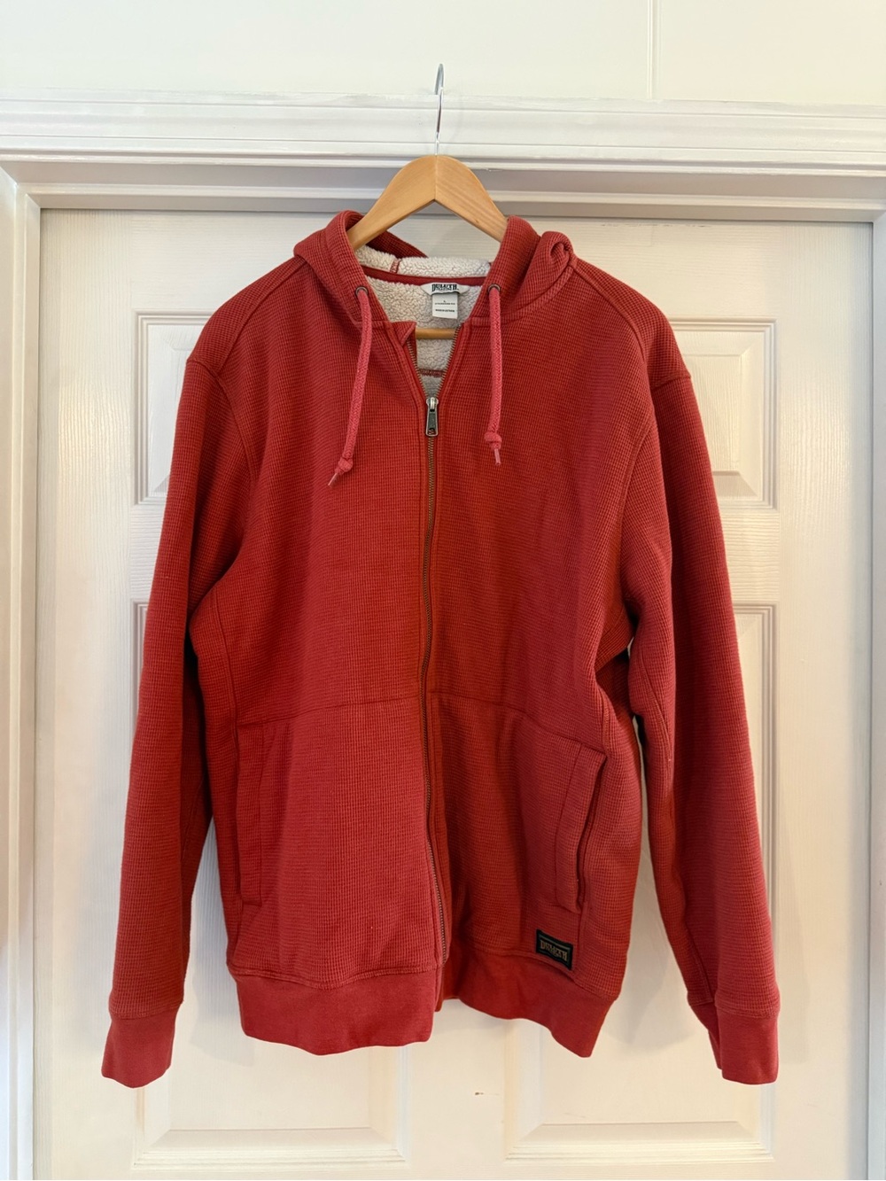 Duluth Trading Co Men’s Rust Red Full-Zip Hooded Sweater